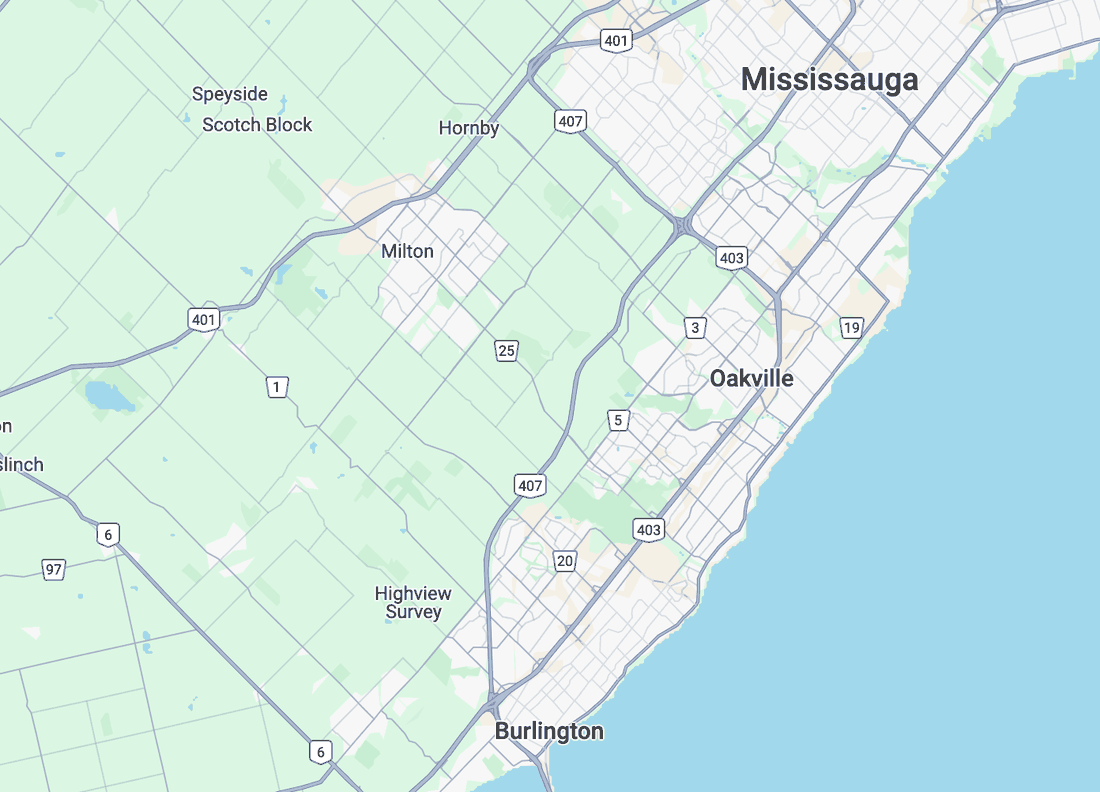 Map of Oakville ON